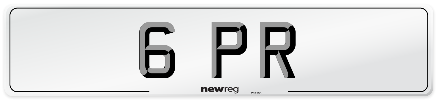 6 PR Number Plate from New Reg